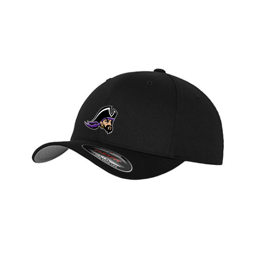 Cap FlexFit Passau mit Logo gestickt Schwarz-Pirates-S/M (55-58 cm)